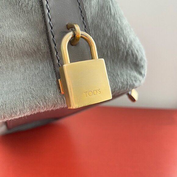 Tod's Kate Easy Piccola Giorno Calf Hair Haircalf Leather Mini Satchel Lock Bag - Picture 11 of 16